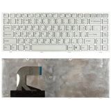 Клавиатура для ноутбука Sony Vaio VPC-S series белая с серебристой рамкой