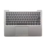 Клавиатура (топ-панель) для ноутбука Lenovo Ideapad 720S-13ARR серая с серебристым топкейсом