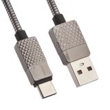 USB кабель LP Гламурный Ананас USB Type-C металлический черный, коробка