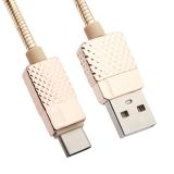 USB кабель LP Гламурный Ананас USB Type-C металлический золотой, коробка