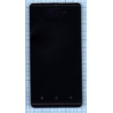 Дисплей (экран) в сборе с тачскрином для Huawei Ascend P1 черный с рамкой