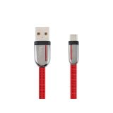 Кабель USB HOCO (U74) microUSB 1,2м плоский (красный)