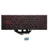 Клавиатура для ноутбука HP OMEN 15-DC0, 15-DC1, 15-DH0, 15-DH1 чёрная, без рамки, с подсветкой