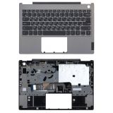 Клавиатура (топ-панель) для ноутбука Lenovo ThinkBook 13s-IML черная с серебристым топкейсом