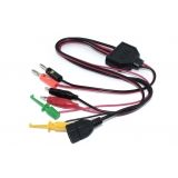 Универсальный провод для лабораторных блоков питания с крокодилами, 2 зажима и USB