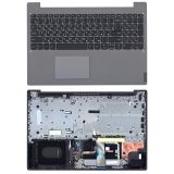 Клавиатура (топ-панель) для ноутбука Lenovo IdeaPad L3-15 черная с серым топкейсом