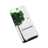 Защитная крышка Лето зеленый цветок белый лак со стразами для Apple iPhone 5, 5s, SE, белая