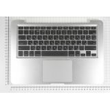 Клавиатура (топ-панель) для ноутбука Apple A1278 серебристая, черные клавиши