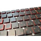 Клавиатура для ноутбука Acer Nitro 5 AN515, AN515-51, AN515-52 черная с подсветкой, красные символы (дефект краски)