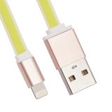 USB Дата-кабель Cable для Apple 8 pin плоский мягкий силикон 1 м. зеленый