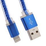 USB Дата-кабель High Speed Fashion Cable для Apple 8 pin плоский в оплетке 1 м. синий