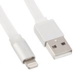 USB Дата-кабель REMAX для Apple 8 pin плоский с золотым коннектором 1 м. белый