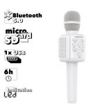 Беспроводной Bluetooth караоке микрофон BOROFONE BF1 Rhyme BT 5.0, USB, MicroSD (белый)