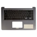 Клавиатура (топ-панель) для ноутбука Asus X510UA черная с серым топкейсом (с разбора)