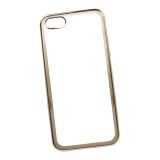 Силиконовый чехол TPU Case для Apple iPhone 5, 5s, SE прозрачный с золотой рамкой