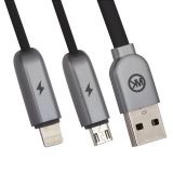 USB кабель WK Twins 2 в 1 WDC-001 для Apple 8 pin, USB Type-C черный