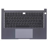 Клавиатура (топ-панель) для ноутбука Huawei MateBook B3-410 NobelBZ-WBH9B черная с серым топкейсом