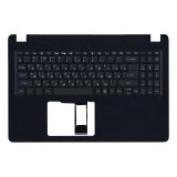 Клавиатура (топ-панель) для ноутбука Acer Asipre A315-42 черная с черным топкейсом
