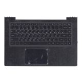 Клавиатура (топ-панель) для ноутбука Lenovo IdeaPad U430 черная с черным топкейсом и подсветкой