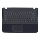 Клавиатура (топ-панель) для ноутбука Samsung SF411 SF410 черная с черным топкейсом