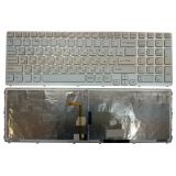 Клавиатура для ноутбука Sony Vaio SVE1711 белая с рамкой и подсветкой