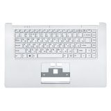 Клавиатура (топ-панель) для ноутбука Haier U1500EM U1510SM серебристая с серебристым топкейсом