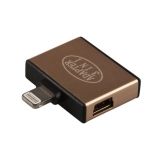 Переходник 3 в 1 для Apple с 30 pin/micro USB/mini USB на 8 pin lightning желтый, коробка