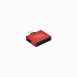 Переходник 3 в 1 для Apple с 30 pin/micro USB/mini USB на 8 pin lightning красный, коробка