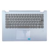 Клавиатура (топ-панель) для ноутбука Lenovo Yoga 530-14IKB серая c голубым топкейсом