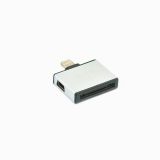 Переходник 3 в 1 для Apple с 30 pin, micro USB, mini USB на 8 pin lightning белый, коробка