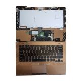 Клавиатура (топ-панель) для ноутбука Sony Vaio VPC-SB, VPC-SD черная с золотым топкейсом