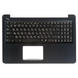 Клавиатура (топ-панель) для ноутбука Asus E502S, E502SA чёрная с черным топкейсом, без тачпада (с разбора)