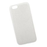 Силиконовая крышка LP "Блёстки" для Apple iPhone 6, 6s TPU серебро, европакет