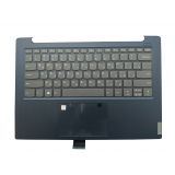 Клавиатура (топ-панель) для ноутбука Lenovo IdeaPad S340-14 черная с темно-синим топкейсом, с подсветкой Клавиатура (топ-панель) для ноутбука Lenovo IdeaPad S340-14 черная с темно-синим топкейсом, с подсветкой