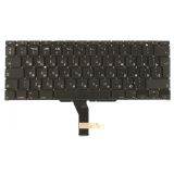 Клавиатура для ноутбука Apple MacBook A1370 черная без подсветки, большой Enter