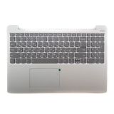 Клавиатура (топ-панель) для ноутбука Lenovo IdeaPad LV330S-15IKB серая c серебристым топкейсом