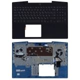 Клавиатура (топ-панель) для ноутбука Dell G3 3500 черная с черным топкейсом и подсветкой