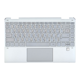 Клавиатура (топ-панель) для ноутбука HP Spectre X360 13-AW TPN-Q225 серебристая с серебристым топкейсом