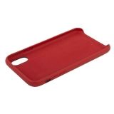 Защитная крышка для iPhone Xs Leather Сase кожаная (красная, коробка)