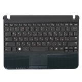 Клавиатура (топ-панель) для ноутбука Samsung N210, N220 черная с черным топкейсом (тип 1)
