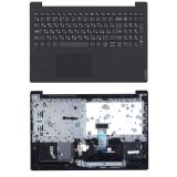 Клавиатура (топ-панель) для ноутбука Lenovo V15-ADA черная с черным топкейсом
