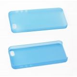 Защитная крышка для iPhone 5/5s/SE супертонкая 0,3мм (синяя матовый пластик/прозрачный бокс)