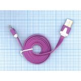Плоский кабель Color USB <-> Micro-USB 1.0m USB-2.0 Purple (Фиолетовый)