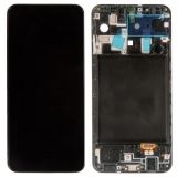 Дисплей (экран) в сборе с тачскрином для Samsung Galaxy A20 SM-A205FD черный с рамкой (OLED)