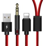 Аудиокабель Baseus Cable L34 для Apple 3.5 мм + USB Charging Audio Cable кранный 1.2 м