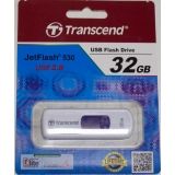 USB Flash накопитель (флешка) 32Гб TRANSCEND Jetflash 530 TS32GJF530 фиолетовый и белый выдвижной механизм