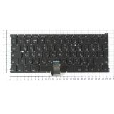 Клавиатура для ноутбука Apple MacBook A1369 черная с подсветкой, большой ENTER