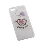 Защитная крышка с блестками Сердце Lucky Girl для Apple iPhone 5, 5s, SE коробка