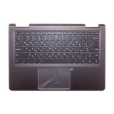 Клавиатура (топ-панель) для ноутбука Lenovo Yoga 710-14ISK чёрная с темно-серым топкейсом и подсветкой