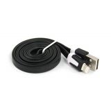 USB кабель для Apple iPhone, iPad, iPod 8 pin плоский узкий черный, европакет LP